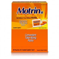 Motrin IB Ibuprofen 200mg Tablets for Pain - Fever 50 packs of 2-ct.